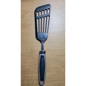 Pedrini Italy Vintage Spatula Black Gray Handle Kitchen Utensil Flipper Retro